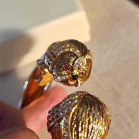 Bracelet Cuff Bangle Shih Tzu Dog Puppy BRADFORD Exchange Swarovski - Picture 11 of 12